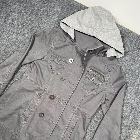 Hurley Women's Peacoat Hooded Jacket Gray Size XS 100% Cotton - Picture 1 of 10